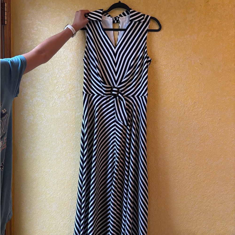 Joseph Ribkoff Blue and White Sleeveless Sundress